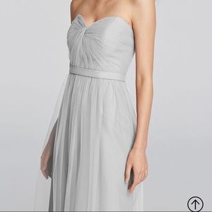 Strapless Tulle Long Bridesmaid Dress